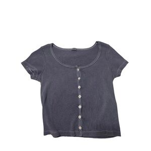 Brandy Melville Charcoal Button-Down Shirt